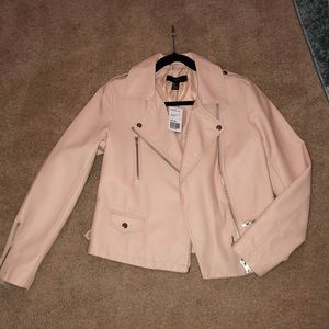 Pale pink faux leather jacket